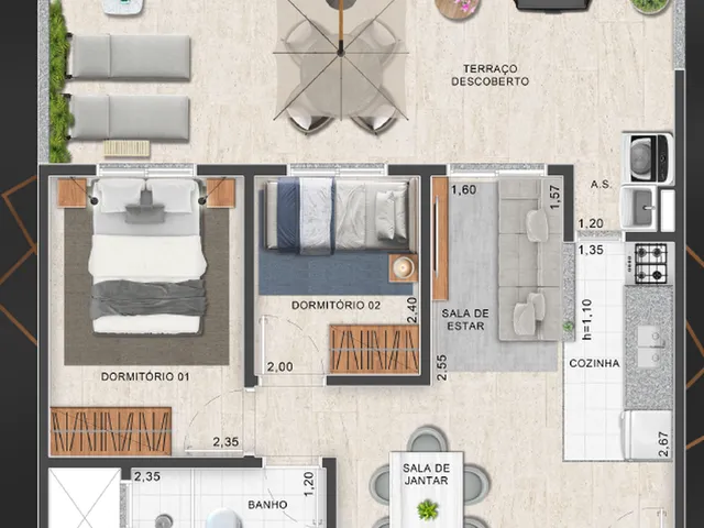 Imagem 13: Áurea Sky Apartamento com 1 dormitório