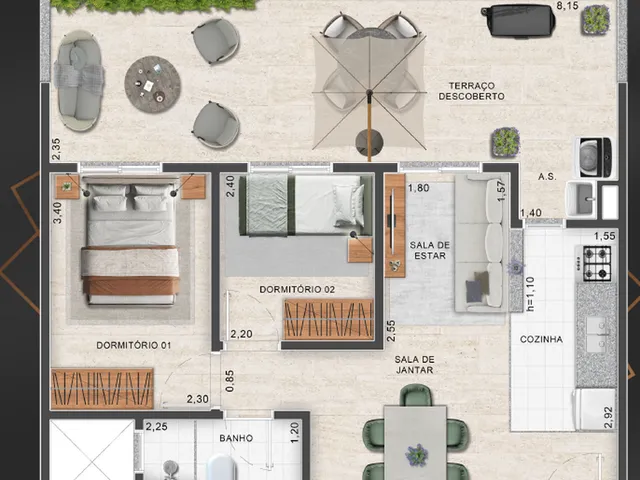 Imagem 14: Áurea Sky Apartamento com 1 dormitório