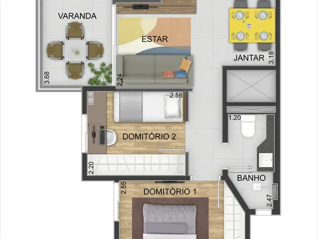 Imagem 2: Tekoá Apartamento com 2 dormitórios