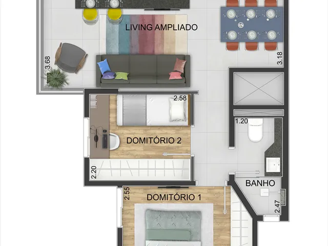Imagem 3: Tekoá Apartamento com 2 dormitórios