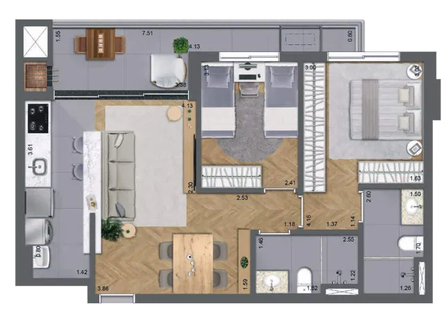 Imagem 6: Croma Apartamento com 3 dormitórios