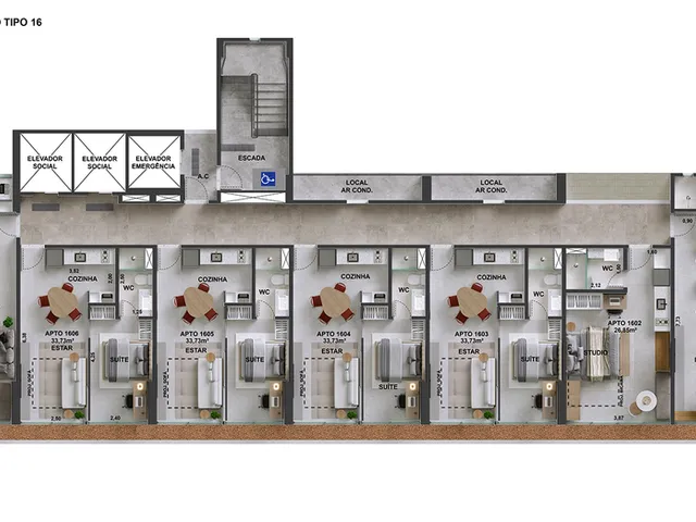 Imagem 2: Pulse Apartamento com 1 dormitório