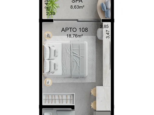 Imagem 12: Mares Blanc Apartamento com 1 dormitório