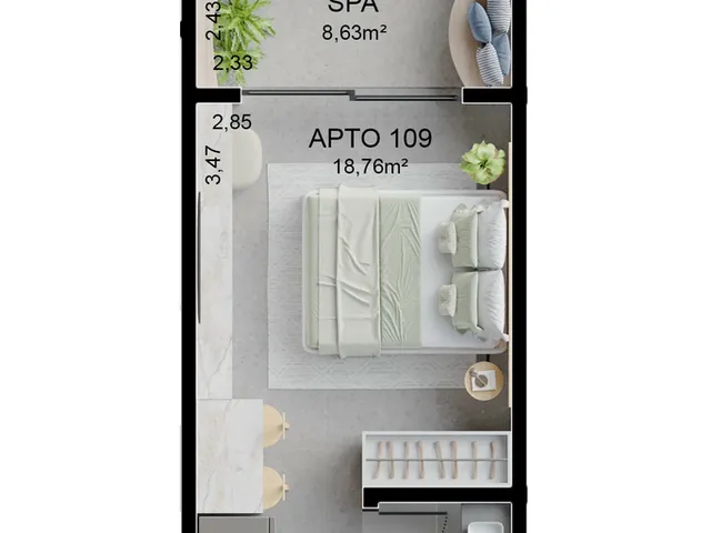Imagem 13: Mares Blanc Apartamento com 1 dormitório
