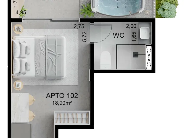 Imagem 14: Mares Blanc Apartamento com 1 dormitório