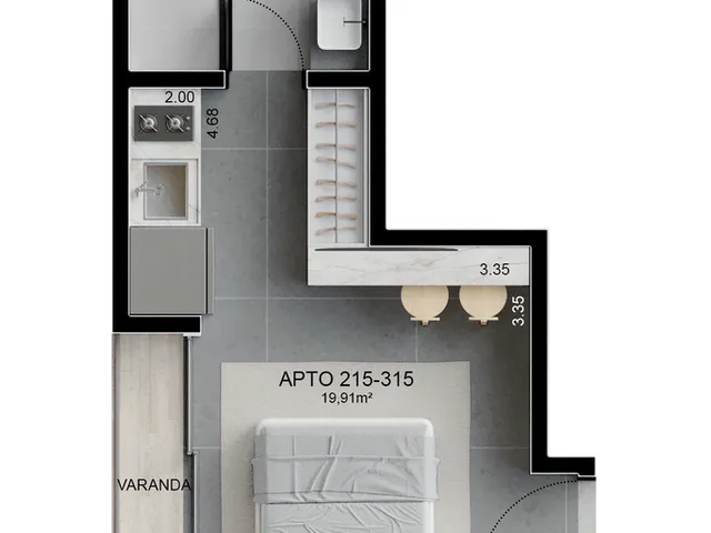 Imagem 16: Mares Blanc Apartamento com 1 dormitório