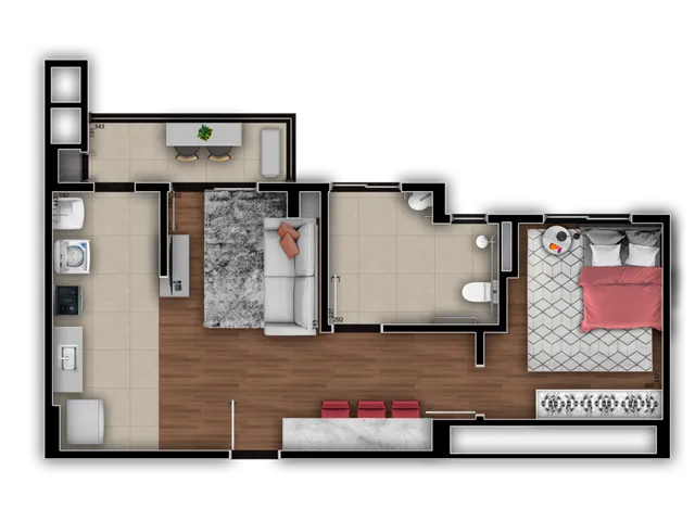 Imagem 6: Aquarela Apartamento com 3 dormitórios