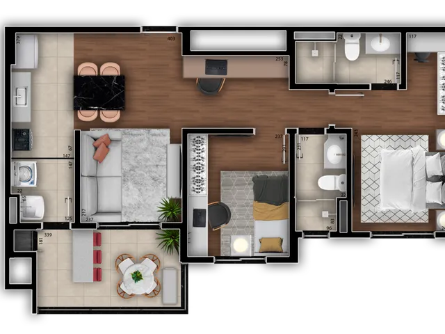 Imagem 9: Aquarela Apartamento com 3 dormitórios