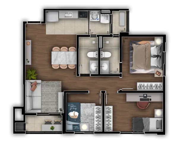Imagem 13: Aquarela Apartamento com 3 dormitórios