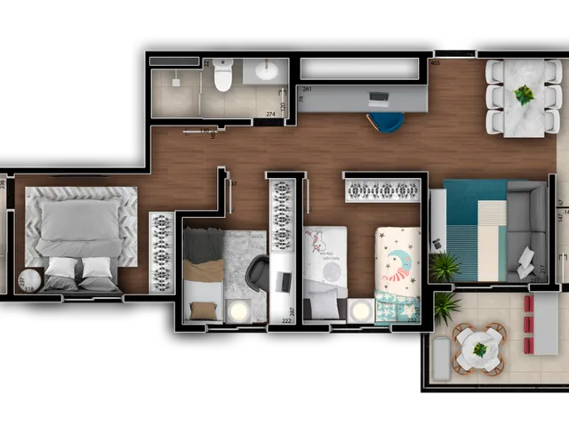 Imagem 15: Aquarela Apartamento com 3 dormitórios