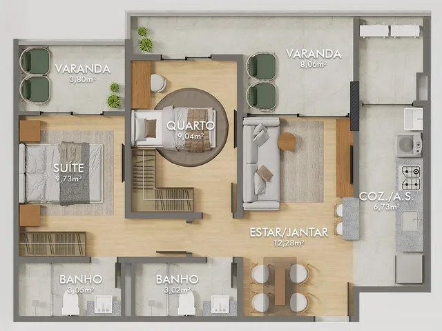 Imagem 7: Inizio Apartamento com 2 dormitórios