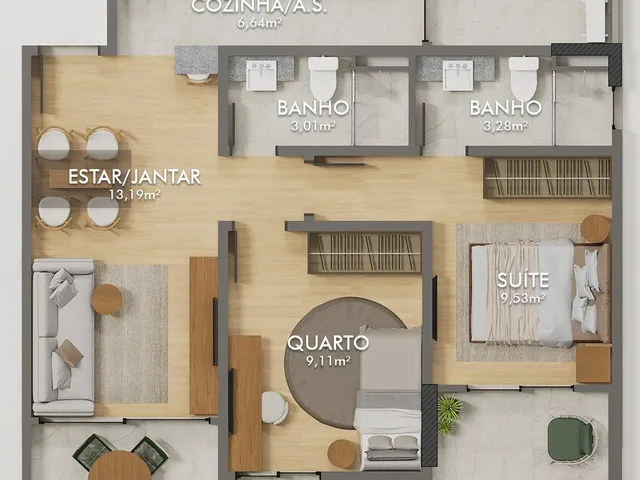 Imagem 8: Inizio Apartamento com 2 dormitórios