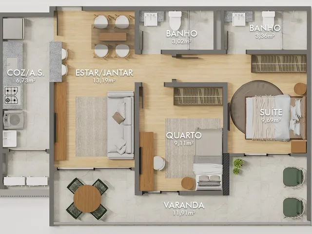 Imagem 4: Inizio Apartamento com 2 dormitórios