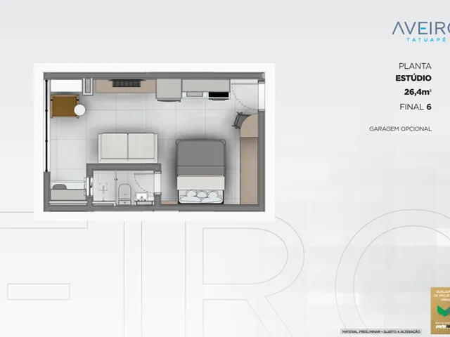 Imagem 2: Aveiro Tatuapé Flat / studio com 1 dormitório