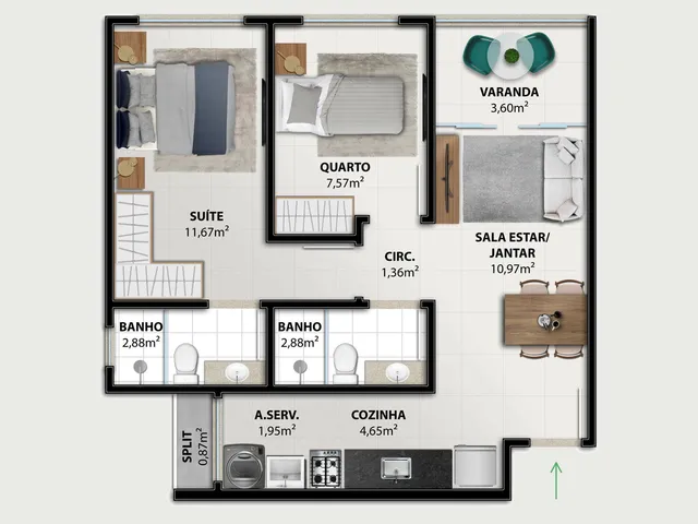 Imagem 3: Vitale Apartamento com 2 dormitórios