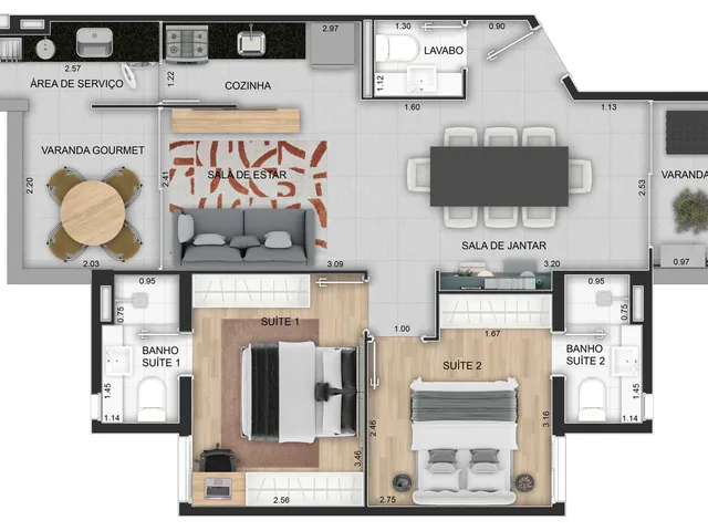 Imagem 4: Forma Apartamento com 3 dormitórios