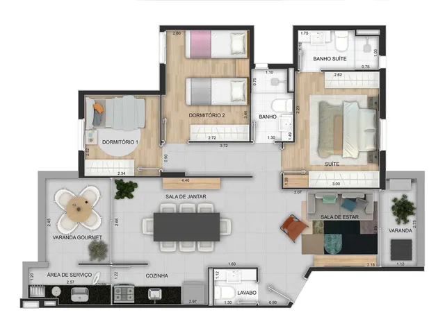 Imagem 6: Forma Apartamento com 3 dormitórios