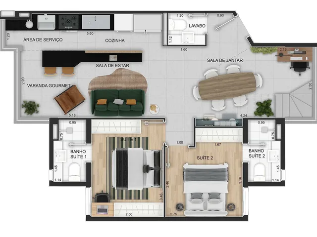Imagem 8: Forma Apartamento com 3 dormitórios