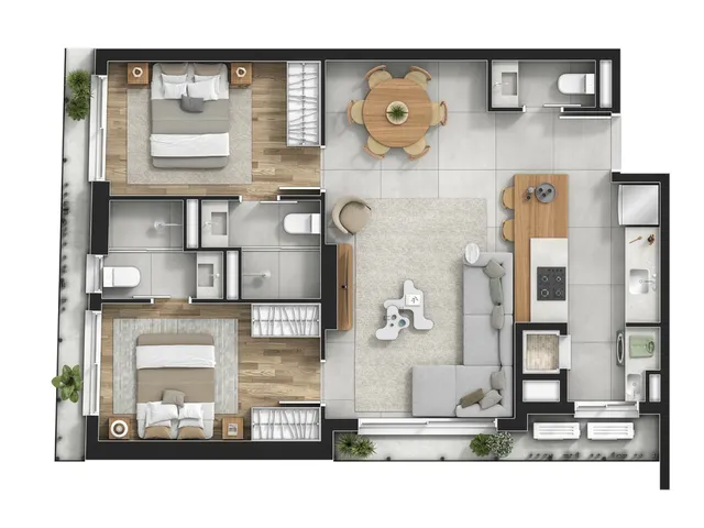 Imagem 9: Brise Apartamento com 2 dormitórios
