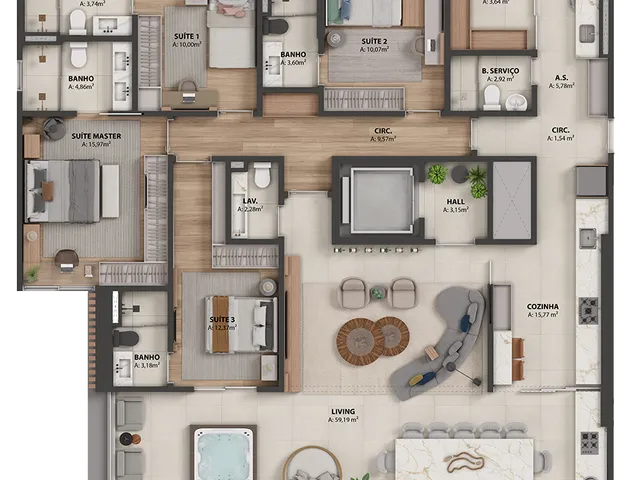 Imagem 4: Soul For Life Apartamento com 4 dormitórios