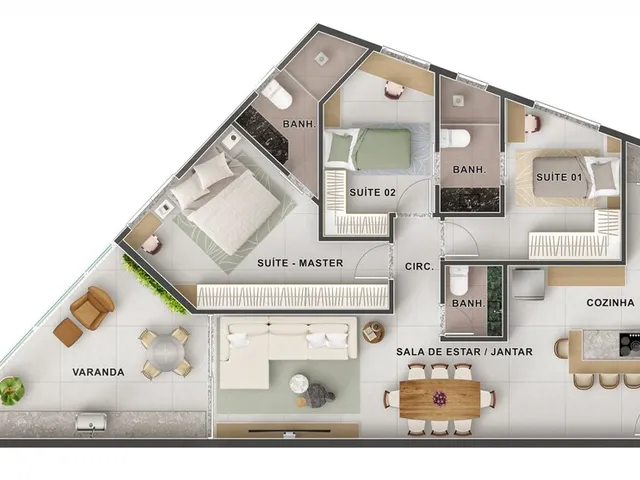 Imagem 3: Porto Canal Apartamento com 3 dormitórios