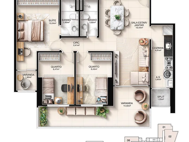 Imagem 4: Kalea Residence Apartamento com 3 dormitórios
