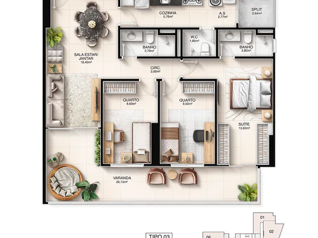 Imagem 8: Kalea Residence Apartamento com 3 dormitórios