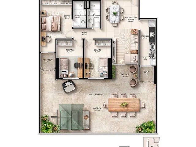 Imagem 10: Kalea Residence Apartamento com 3 dormitórios