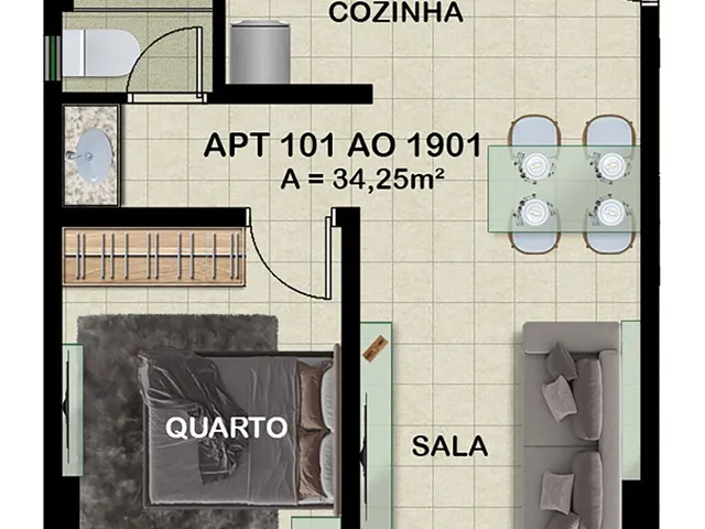 Imagem 2: Haus Smart Apartamento com 1 dormitório