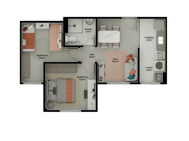 Imagem 2: Vista Tropical Apartamento com 2 dormitórios