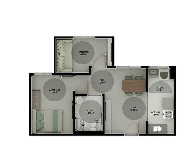 Imagem 3: Vista Tropical Apartamento com 2 dormitórios
