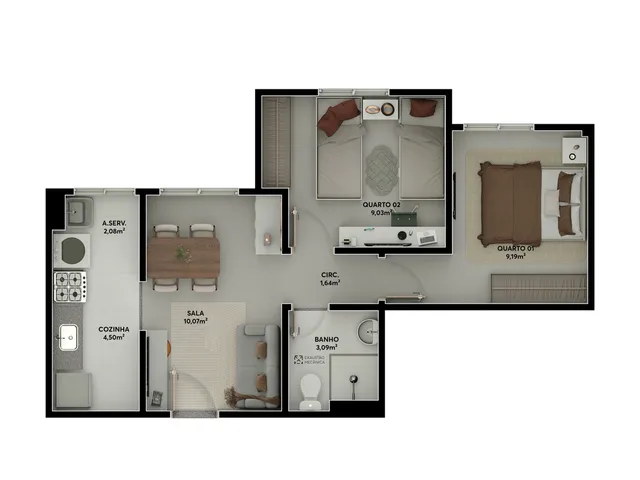 Imagem 6: Vista Tropical Apartamento com 2 dormitórios