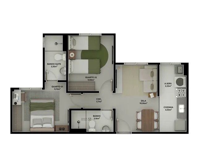 Imagem 8: Vista Tropical Apartamento com 2 dormitórios