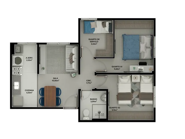 Imagem 9: Vista Tropical Apartamento com 2 dormitórios