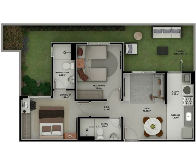 Imagem 14: Vista Tropical Apartamento com 2 dormitórios