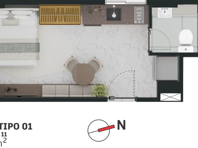 Imagem 3: Tivo Studios Apartamento com 1 dormitório