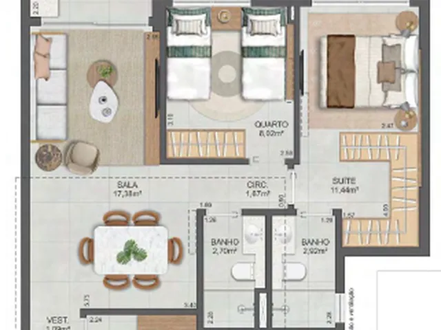 Imagem 4: Upside Charitas Apartamento com 3 dormitórios