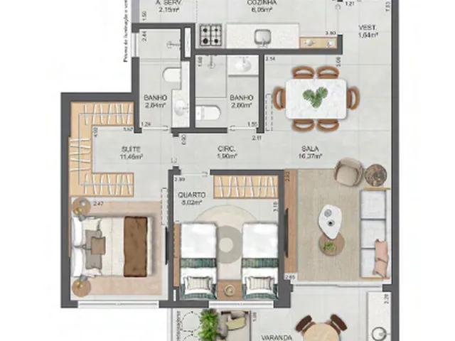 Imagem 5: Upside Charitas Apartamento com 3 dormitórios