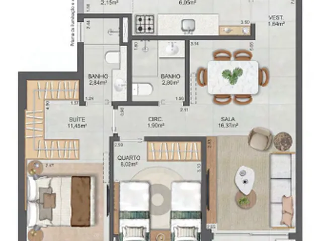 Imagem 6: Upside Charitas Apartamento com 3 dormitórios