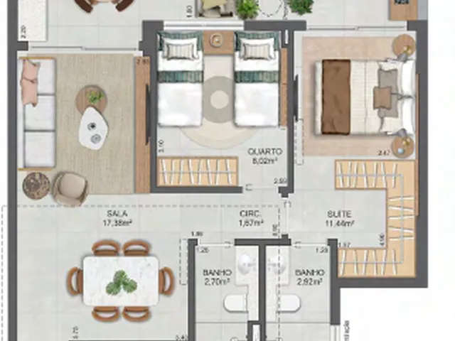 Imagem 7: Upside Charitas Apartamento com 3 dormitórios