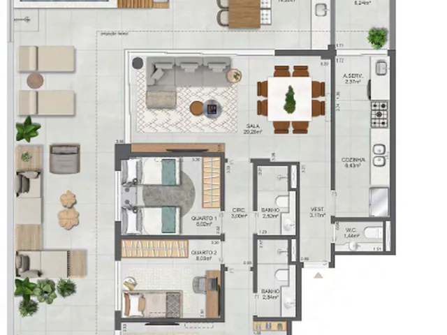 Imagem 12: Upside Charitas Apartamento com 3 dormitórios