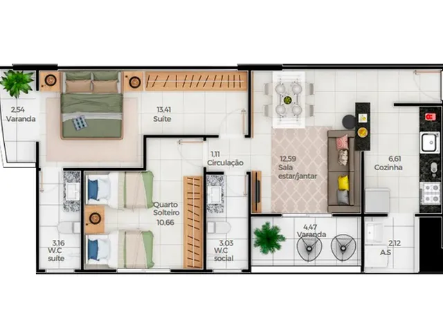 Imagem 4: Monte Carlo Apartamento com 3 dormitórios