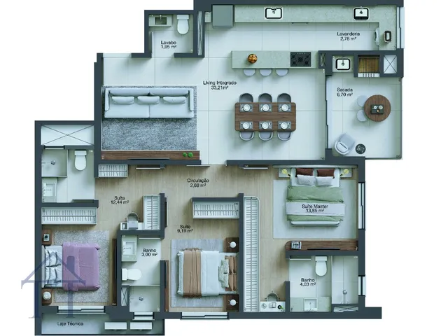Imagem 4: Apartamento em Construção para Dezembro de 2030