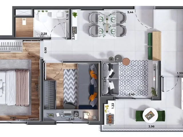 Imagem 3: Vista Sul Apartamento com 2 dormitórios