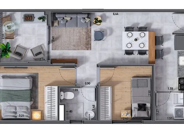 Imagem 4: Vista Sul Apartamento com 2 dormitórios