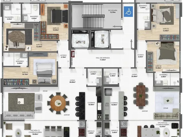 Imagem 2: Le Jardins Apartamento com 3 dormitórios
