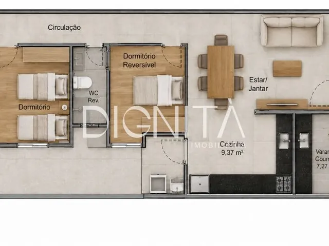Imagem 3: Casa Plana 3 Quartos em Bairro Planejado com Lazer e Segurança 24h
