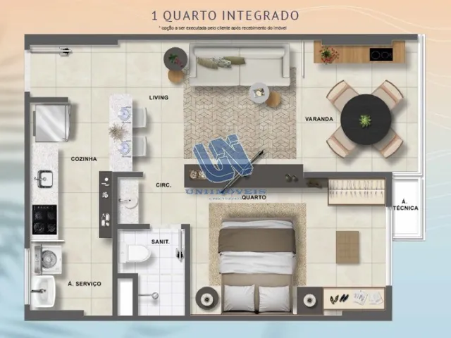 Imagem 16: Ocean House 2 Quarto sendo 1 suíte com varanda e vista mar 58,43m2 em Jaguaribe