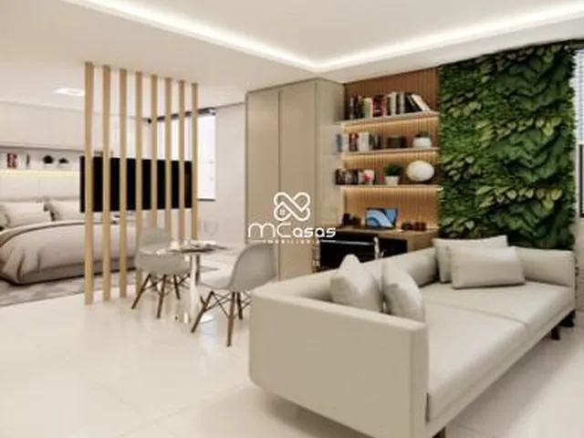 Imagem: O studio possui 1 Dormitório, 1 Banheiro, 36m² de Área