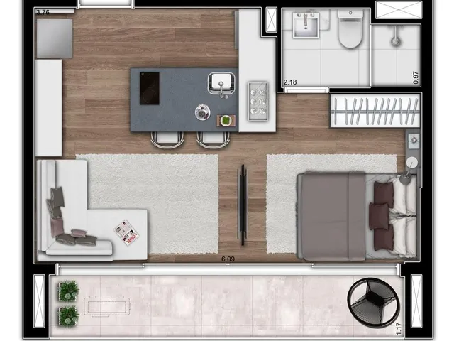 Imagem 3: 0 Apartamento com 1 dormitório